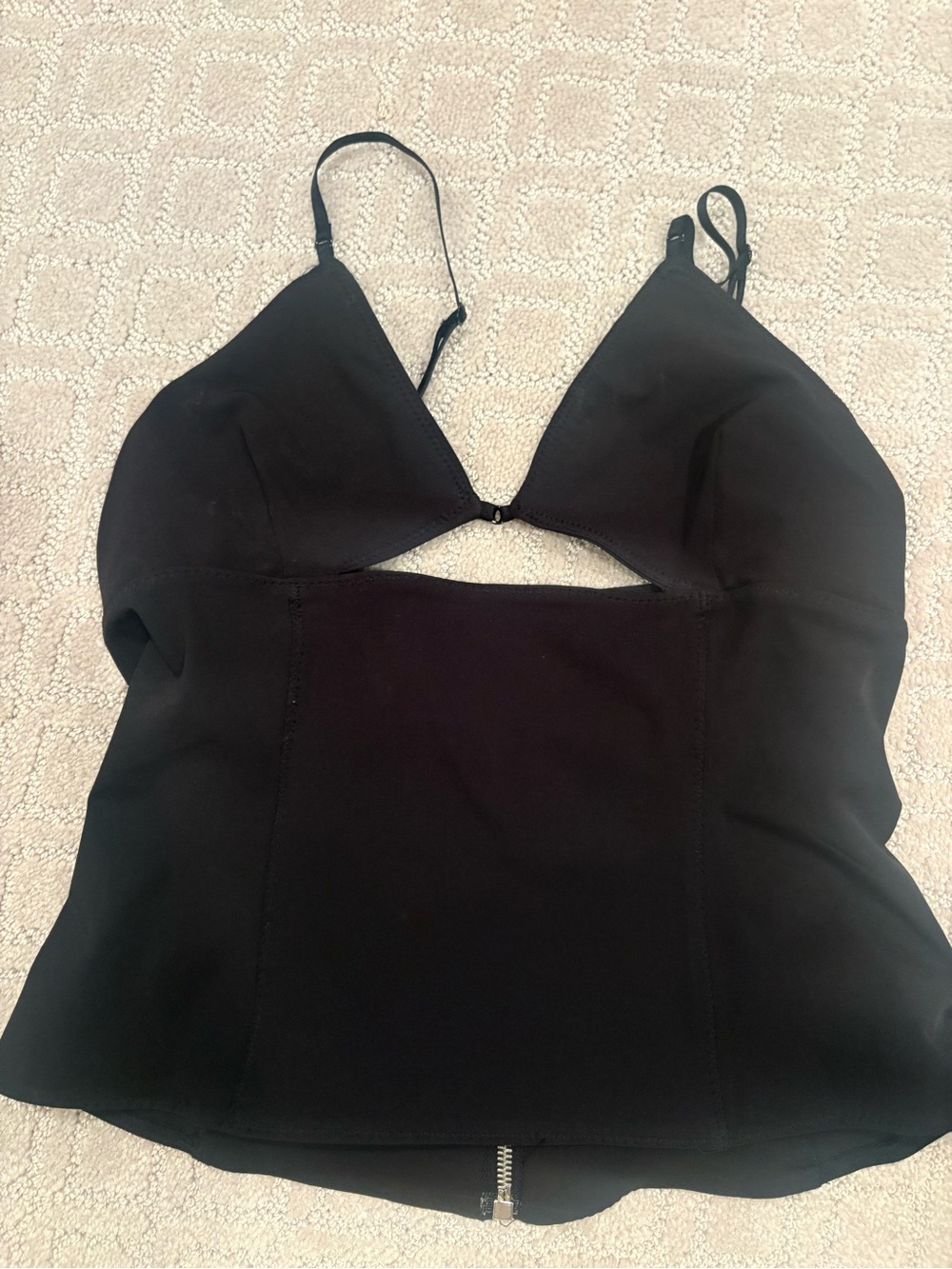 Zara Black V-Neck Cami with Supportive Cups